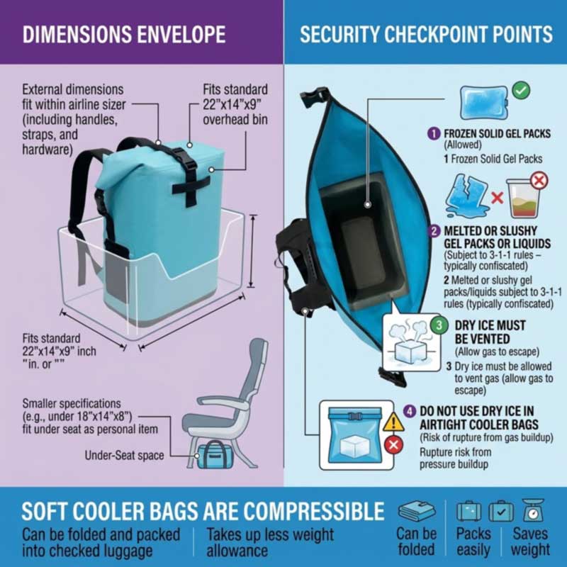 travel cooler backpack carry-on dimension envelope and airport screening requirements for ice packs travel cooler backpack carry-on dimension envelope and airport screening requirements for ice packs